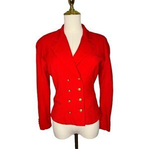 Sunny Names Women’s 4 Blazer Red Gold Buttons Vintage 80s
